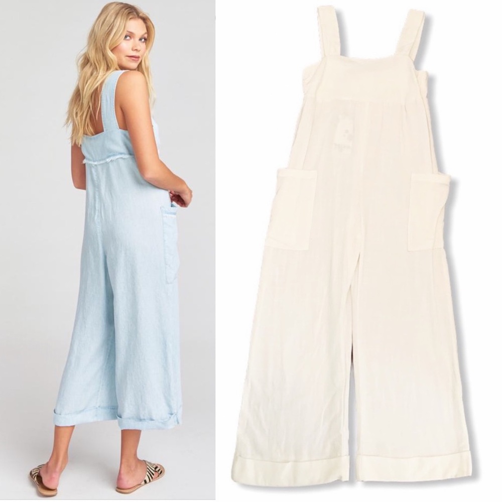 SMYM Run Around Wide Leg Cuffed Hem Sleeveless Jumpsuit S Lightweight